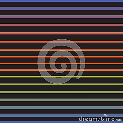 Rainbow line horizontal seamless vector pattern. Vector Illustration