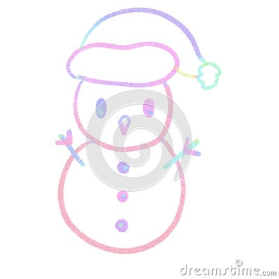 Rainbow line Snowman illustrations Stock Photo