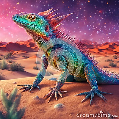 Rainbow lizard Stock Photo
