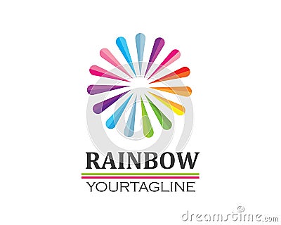 rainbow logo icon vector template Vector Illustration