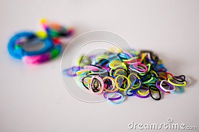 Rainbow loom bands Stock Photo