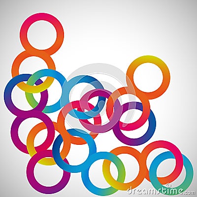 Rainbow loops chain, vector abstract background, design shape Vector Illustration