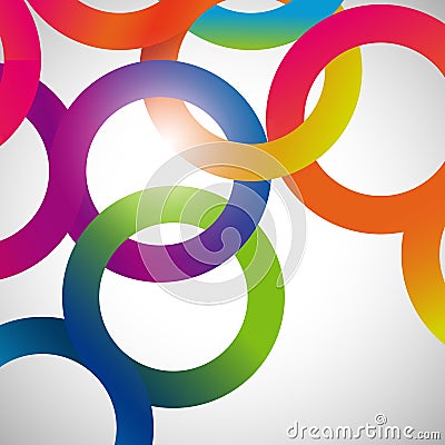 Rainbow loops, abstract background, design shape Vector Illustration