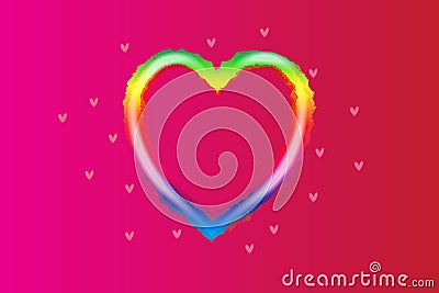 Rainbow love heart logo vector Vector Illustration