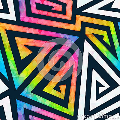 Rainbow maze seamless pattern Vector Illustration