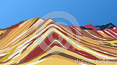 Rainbow mountains vector illustration Cartoon Illustration