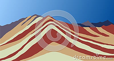 Rainbow mountains vector illustration Vector Illustration