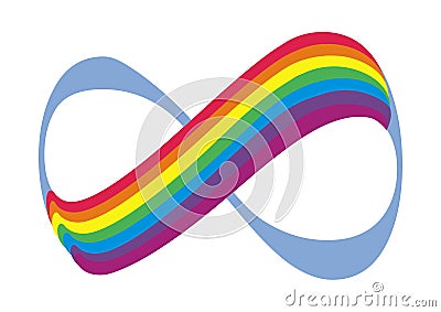 Rainbow and number 8, symbolizes infinity, vector logo Vector Illustration