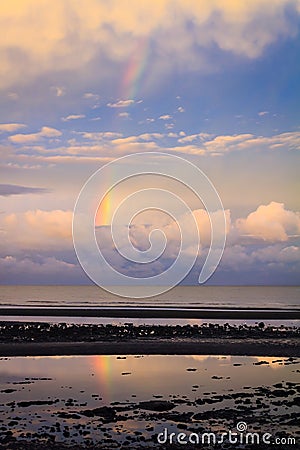 Rainbow over Bramble Bay Stock Photo