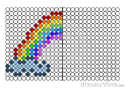 Rainbow paint the dots symmetry game