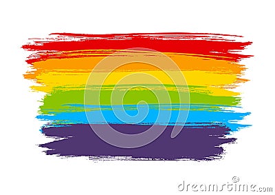 Rainbow paint element isolated on white Vector Illustration