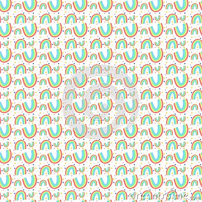 Rainbow pattern seamless image alternating polka dots back photo fabric pattern bag pattern paper pattern Stock Photo