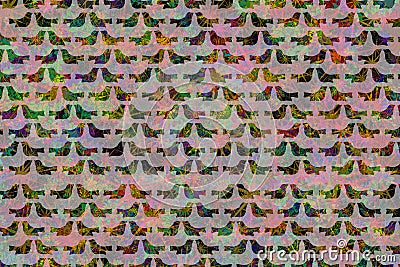 rainbow peace doves christmas holiday crystal glass pattern dove illustration Cartoon Illustration