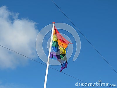 Rainbow peace flag Stock Photo