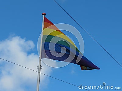 Rainbow peace flag Stock Photo