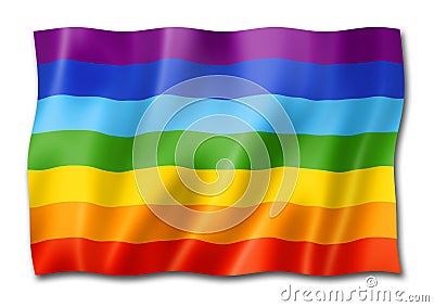 Rainbow peace flag isolated on white Stock Photo