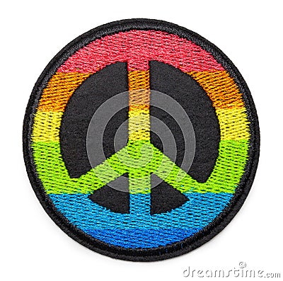 Rainbow Peace Patch Stock Photo