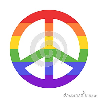 Rainbow peace sign Vector Illustration