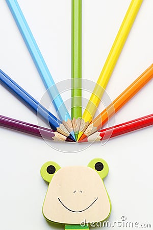 Rainbow pencil Stock Photo