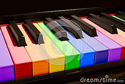 The Rainbow Piano Stock Photo