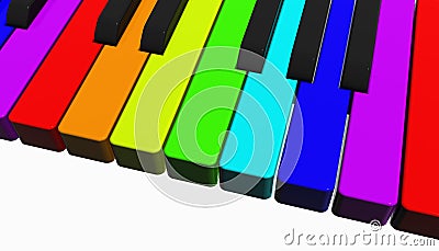 Rainbow piano Cartoon Illustration