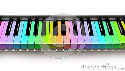 Rainbow piano keyboard Stock Photo