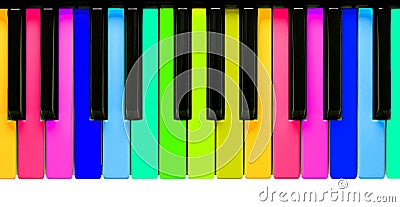 Rainbow piano keys Stock Photo