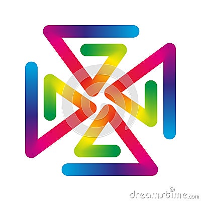 Rainbow pinwheel Vector Illustration