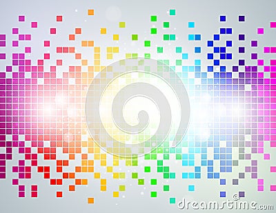 Rainbow Pixel abstract Background Vector Illustration