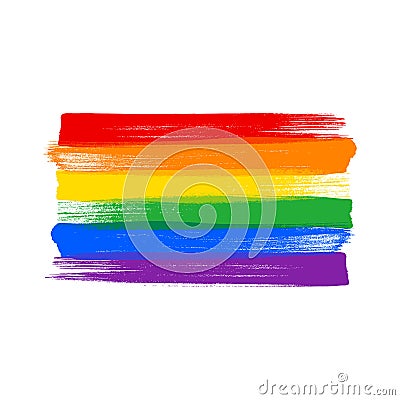 Rainbow LGBT flag - paint style vector illustration. Vector Illustration