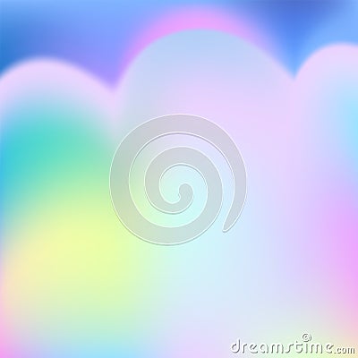 Rainbow princess background. Fantasy unicorn sky pearlescent backdrop. Bright vector design. Vector Illustration