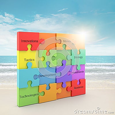 Rainbow puzzle concept Stock Photo