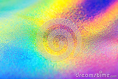 Rainbow real holographic foil texture background Stock Photo