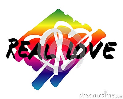 Rainbow real love vector logo. Vector Illustration