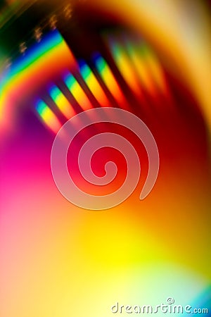 Rainbow reflection from CD Stock Photo