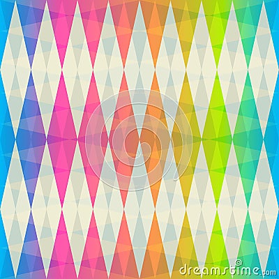 Rainbow rhombus seamless pattern Vector Illustration