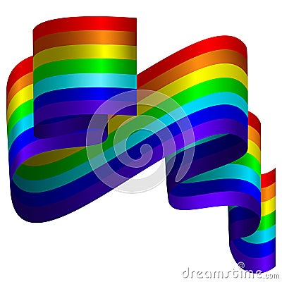 Rainbow ribbon Vector Illustration