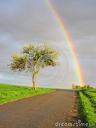 Rainbows end Stock Photo