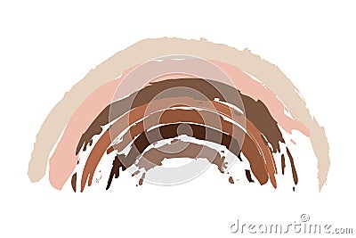 Rainbow shape in different races skin colors on white background. Different races equality, interracial community unity. Black Vector Illustration