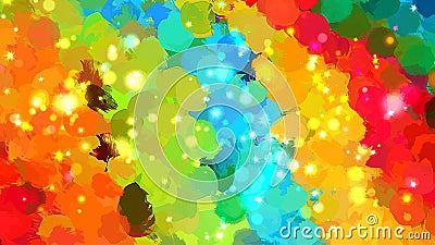Rainbow shine brush strokes background. Vector version Cartoon Illustration