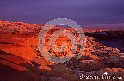 Rainbow Shoal at sunset Stock Photo