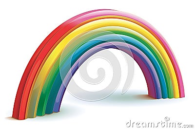 Rainbow, simple graphic, white background, no shadows, no gradients, no gray lines, no color, graphics. white background. rai Cartoon Illustration