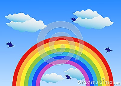 Rainbow sky Vector Illustration