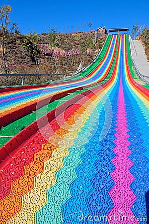 Rainbow slideway Stock Photo