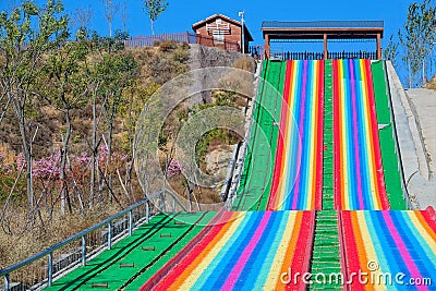 Rainbow slipway Stock Photo