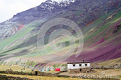 Rainbow slopes, the spiti valley Stock Photo
