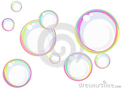 Rainbow soap bubbles Stock Photo