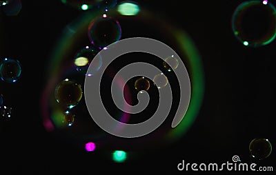 Rainbow soap bubbles Stock Photo