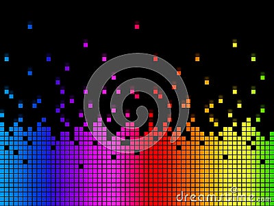 Rainbow Soundwaves Background Means Musical Playing Or DJ Stock Photo