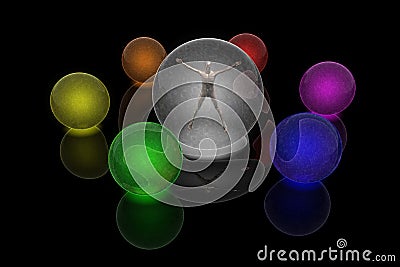 Rainbow spheres Stock Photo